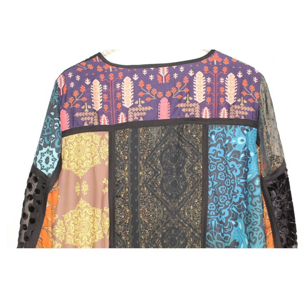 Soft Surroundings Adassa Tunic Top Sequin Velvet Patchwork Bohemian SZ Large - Picture 7 of 11